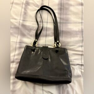 Elegant Vittorio GenuineBlack Leather Tote Bag - Made in Firenze, Italy